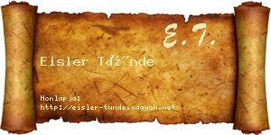 Eisler Tünde névjegykártya